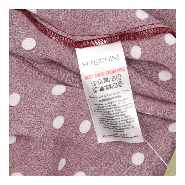 Burgundy Polka Dot Maternity Midi Shirt Dress