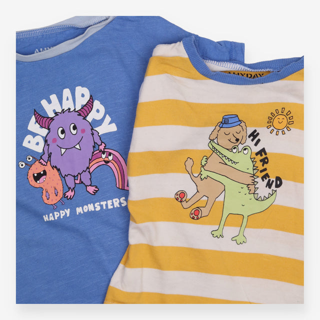 Blue Monsters and Striped Dog with Croc T-shirt