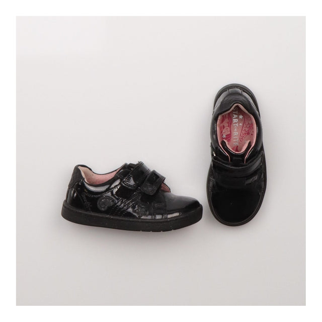 Shoes black patent double velcro