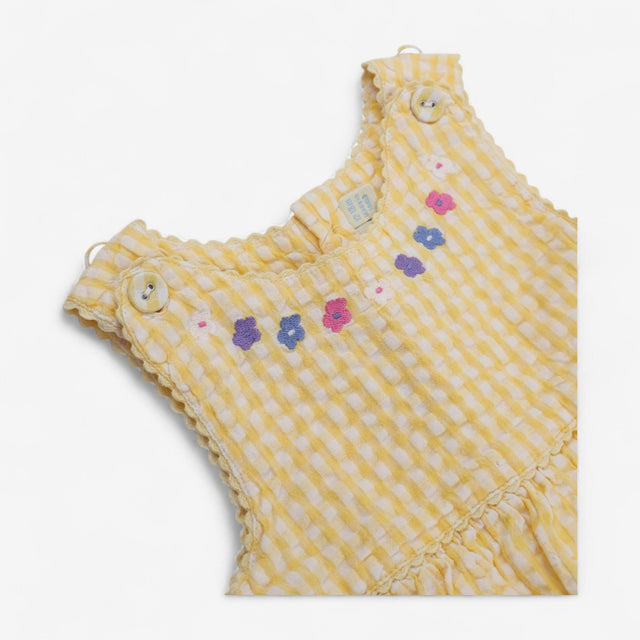 Dress Yellow Gingham with Mouse and Butterfly