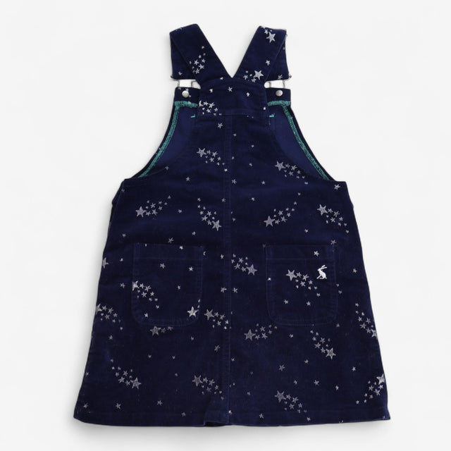 Navy Cord Pinafore Silver Stars