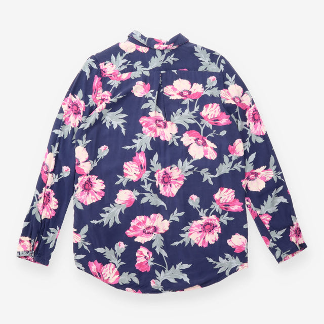 Shirt Navy Blue Floral Long Sleeve Button Down