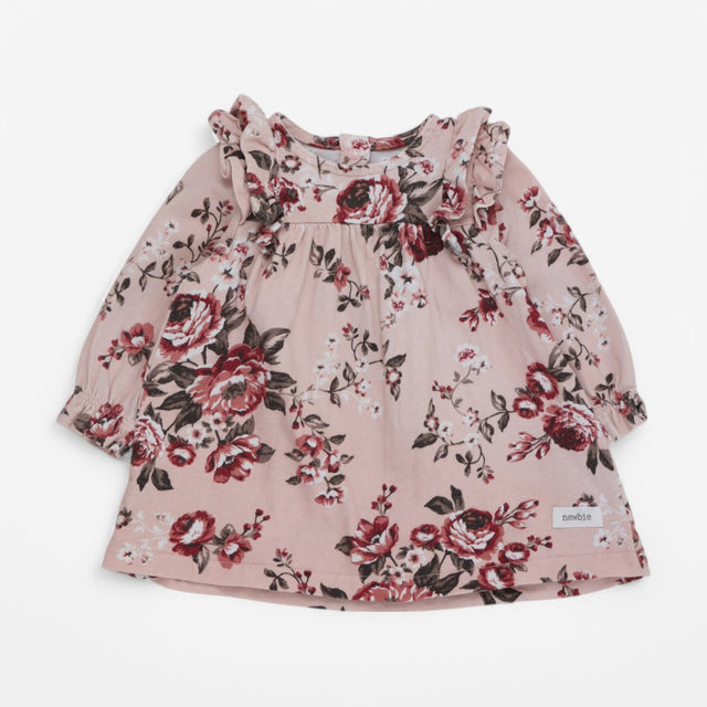 Dress Pink Roses Frill