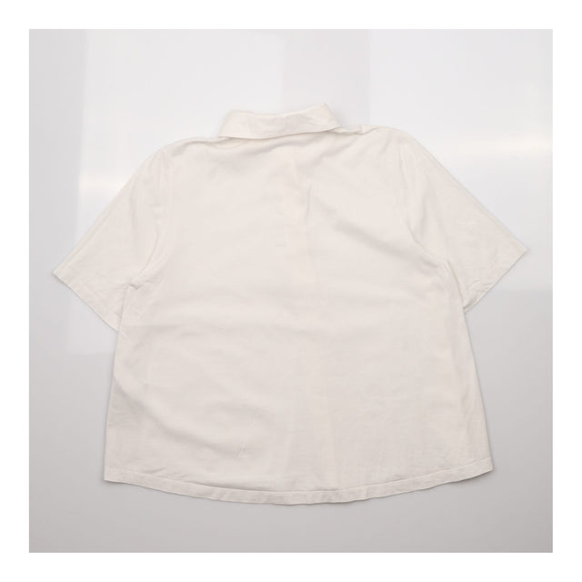 Shirt Popover Short Sleeve White Cotton Oversized