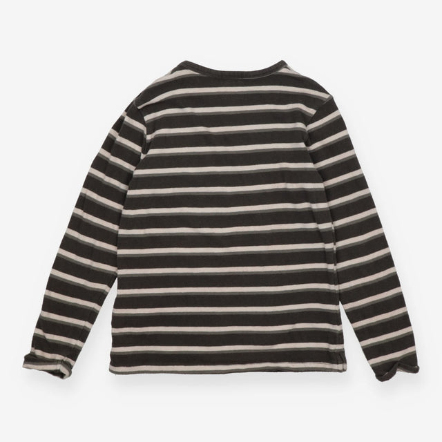 T-shirt Long Sleeve Green and Cream Stripe