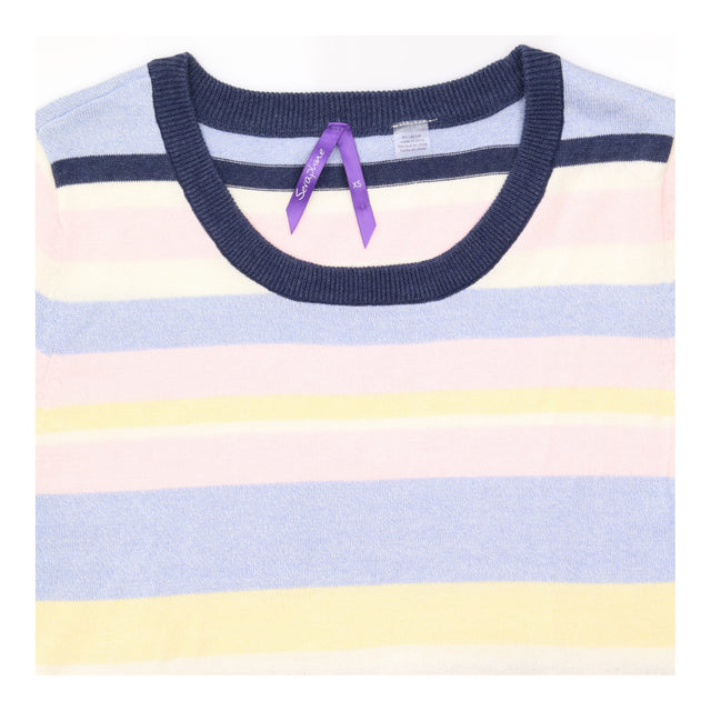 Pastel Stripe 100% Cotton Scoop Neck Short Sleeve