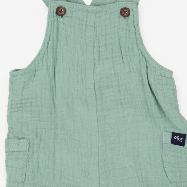 Dungarees shorties muslin type green