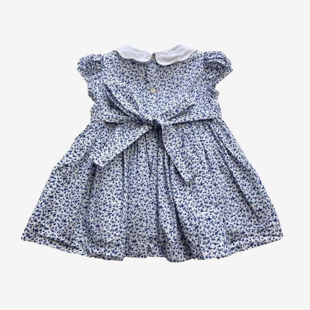 Blue and White Scalloped Collar Dress