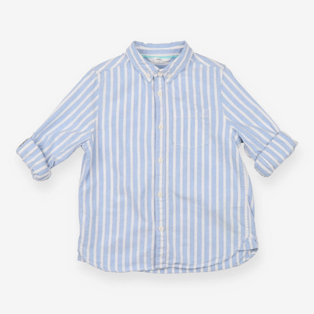 Shirt LS blue white stripe