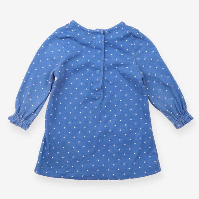Blue Polka Dot Flower Dress with Bee