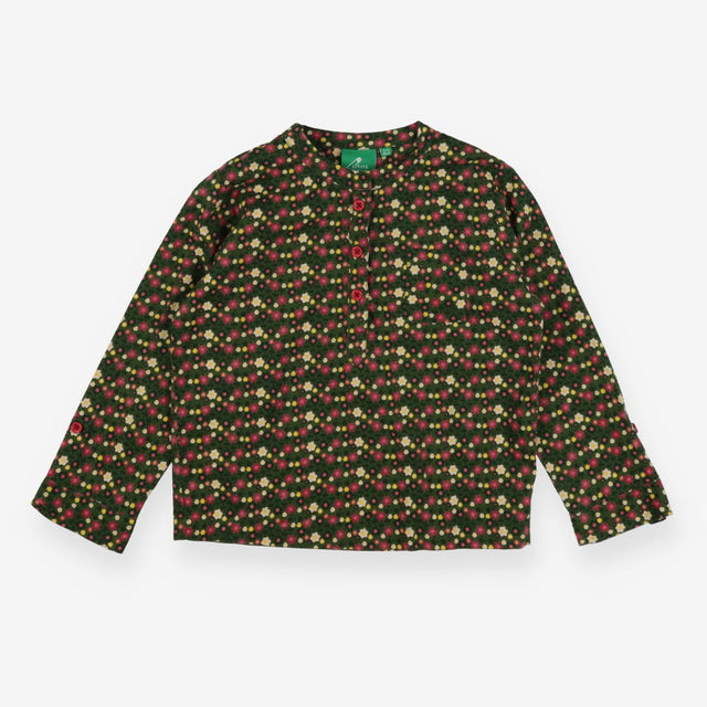 Blouse Long Sleeve Green Floral Print