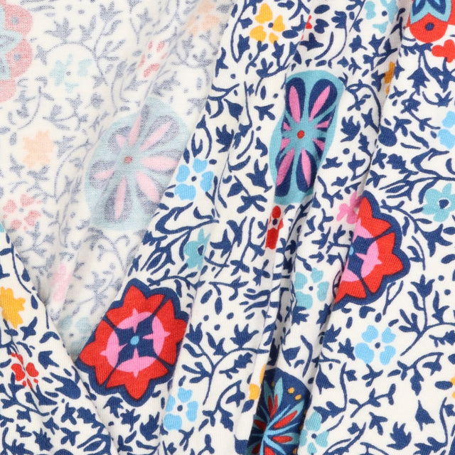 Mandala tile floral wrap dress