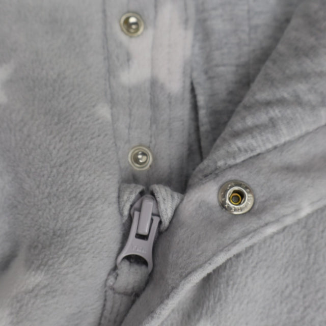 Pramsuit grey fleece white stars