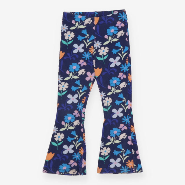 Leggings navy rib flowers