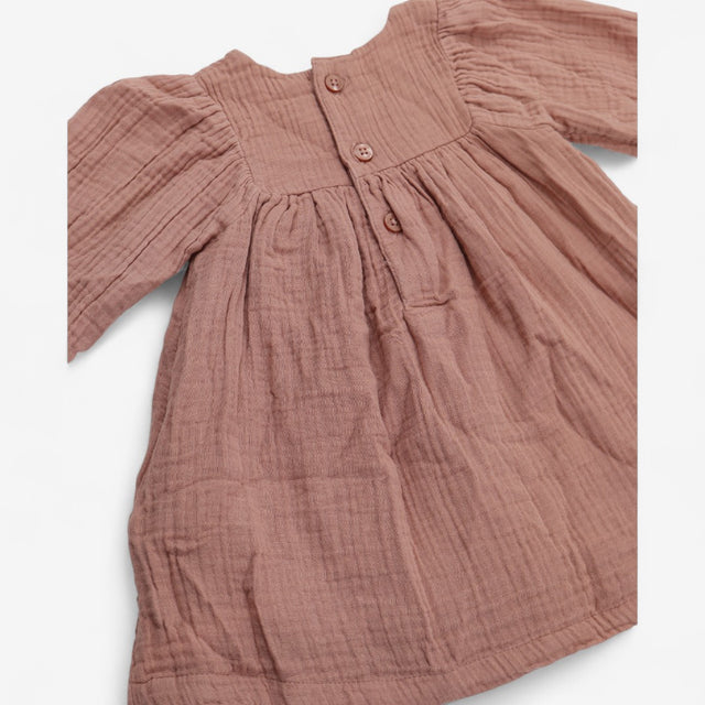 Dress long sleeve brown with deer and flower appli