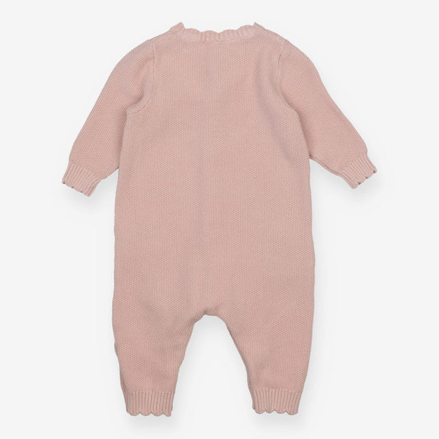 Knit Romper Button Up - Pink