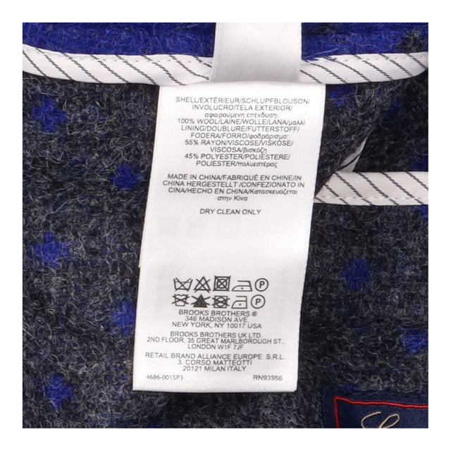 Jacket Blue Textured Gold Dot Pattern Round Neck