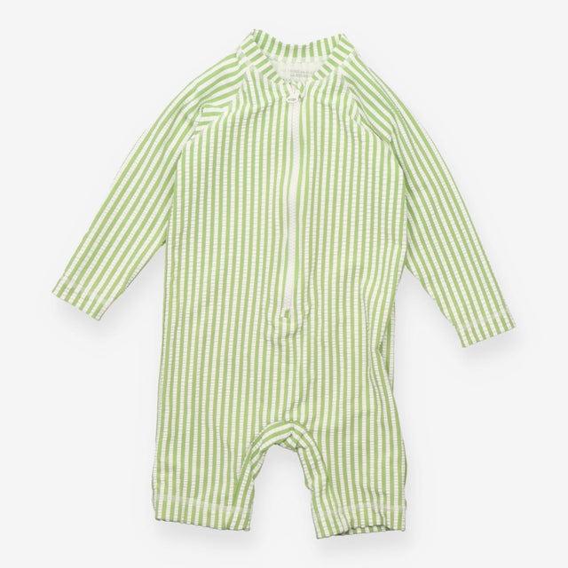 Swimsuit green white stripe