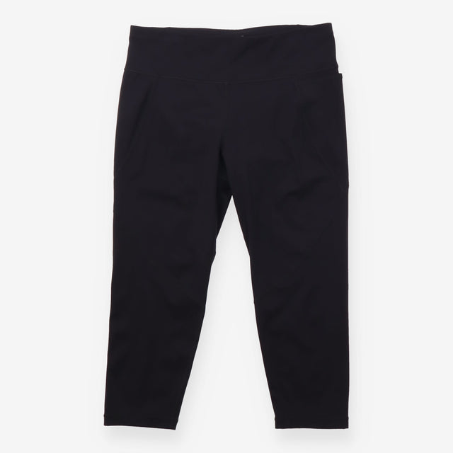 Black High Waisted Cropped Activewear Leggings
