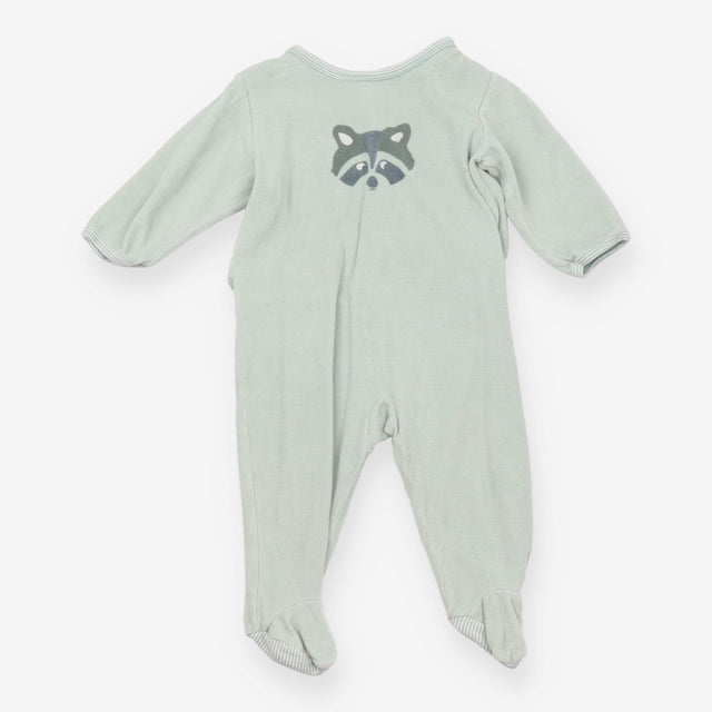 Sleepsuit green raccoon face