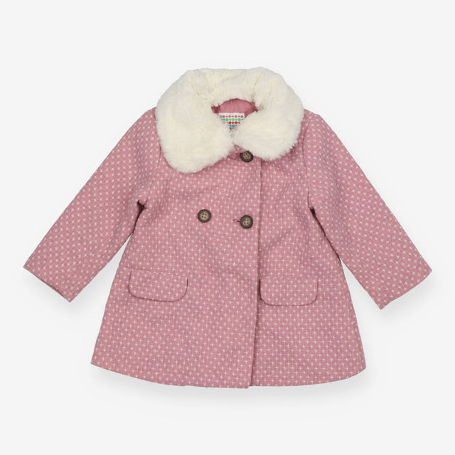 Pink Coat with Fleece Collar