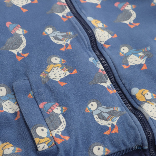 Hoody Reversable Blue Puffin