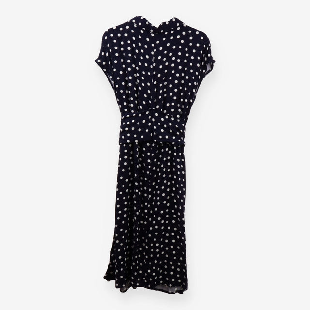 JoJo Maman Bébé Navy Polka Dot Collared Shirt Dres