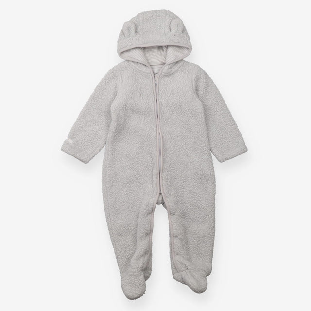 Pramsuit grey fur stripe lining