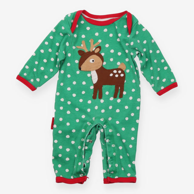 Romper Green Spotty Reindeer Applique