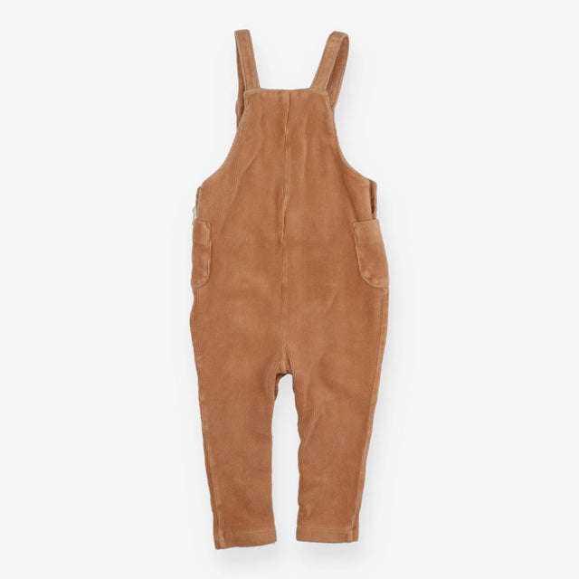 Brown cord velour dungarees