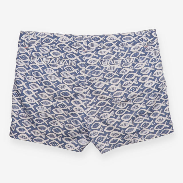 Shorts blue white fish