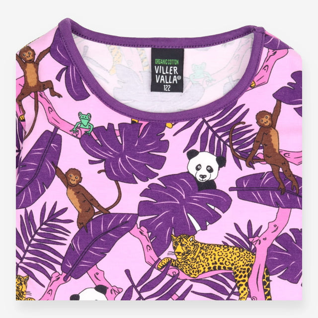 Purple leaf safari animal dress