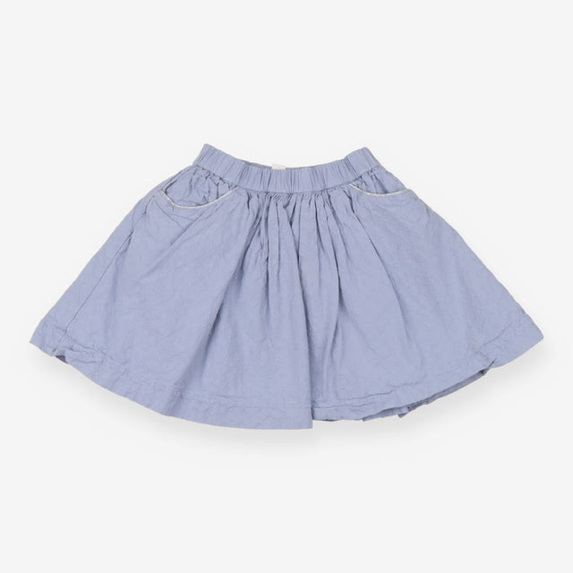 Blue Denim Skirt with Glitter Stitch Pockets