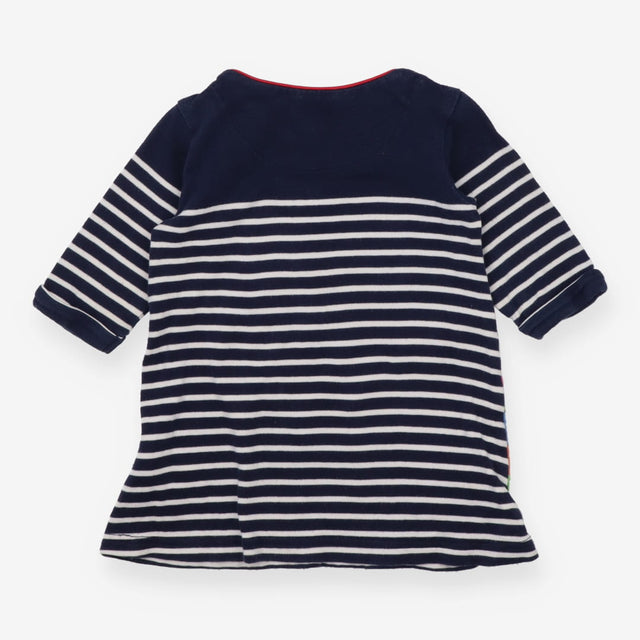 Dress jersey navy striped colourful elephant