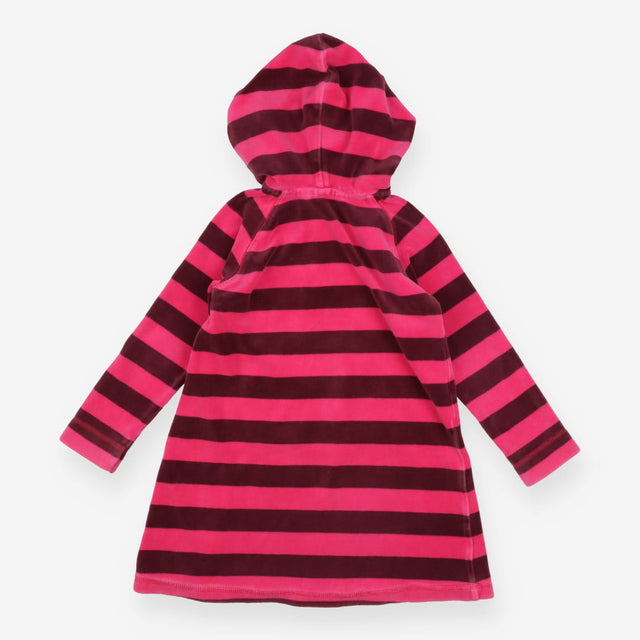 Pink Striped Velour Hoodie