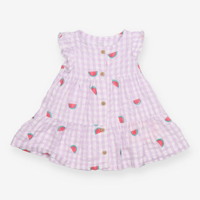 Dress pink check watermelon