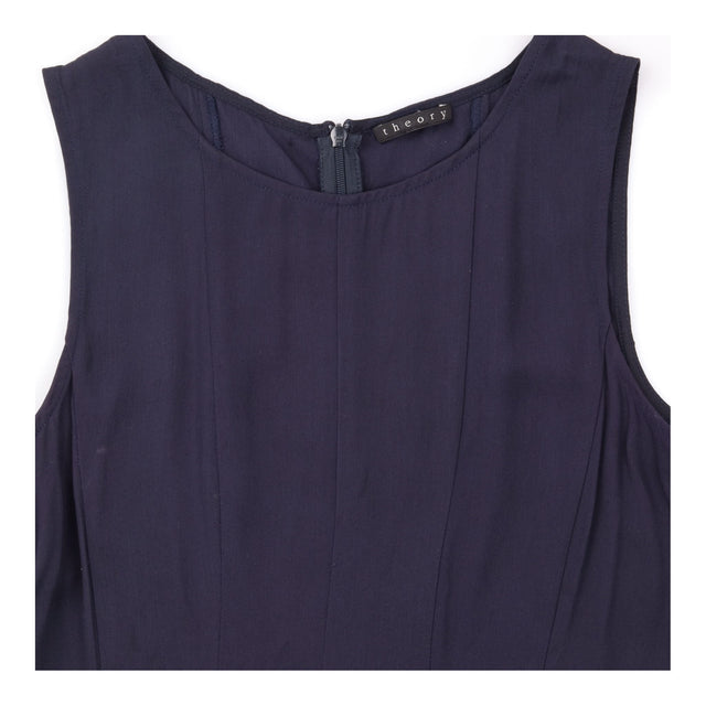 Dress Navy Blue Sleeveless Viscose Minimalist Work