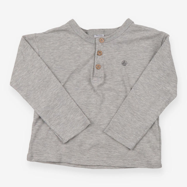 Henley Grey Marl with Buttons