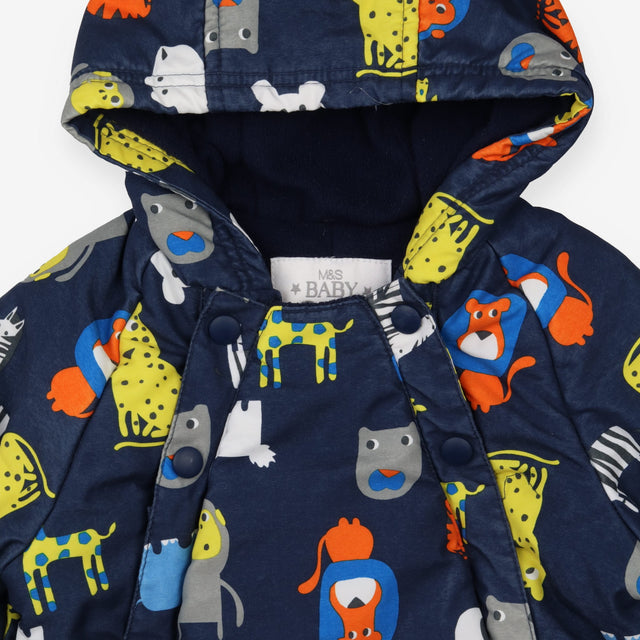 Navy Safari Animals Pramsuit