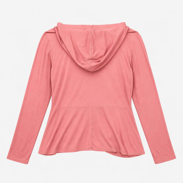Hoodie Long Sleeve Front Twist Knit Dusty Pink