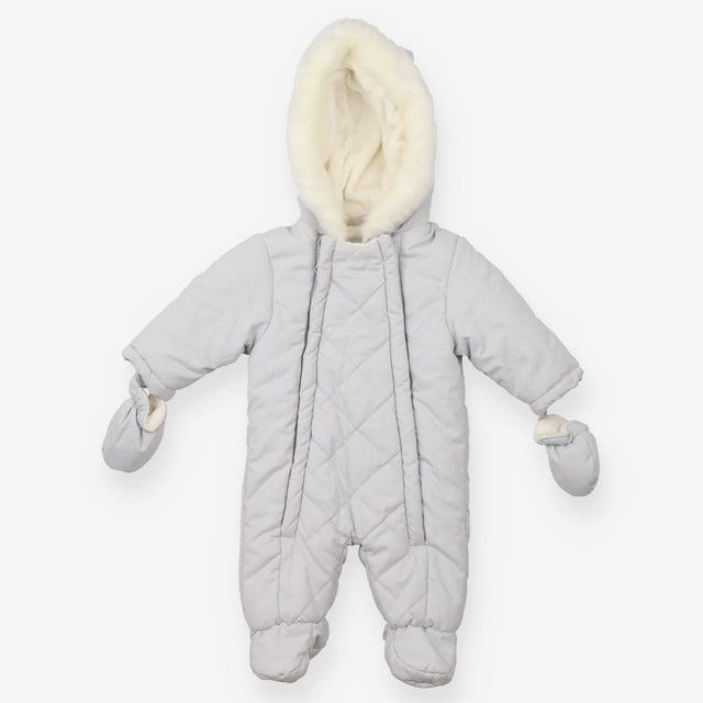 Grey Fleece Lined Footed Pramsuit