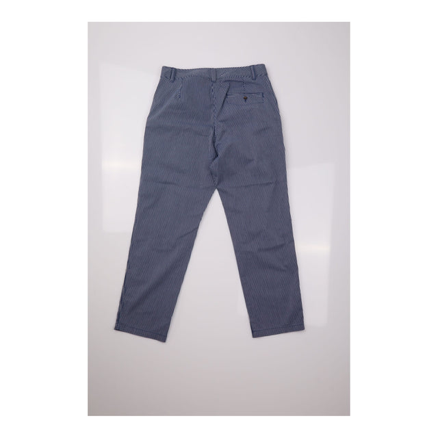 Trousers Stripe Cotton Chino Straight Leg Navy Whi