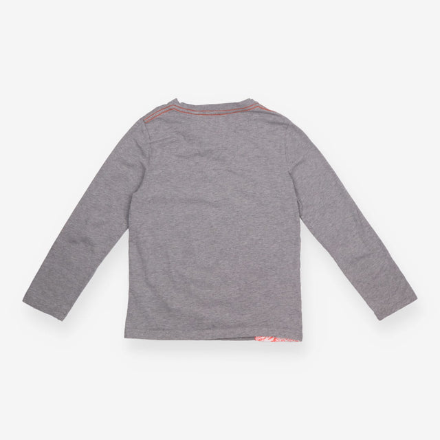 Neon t-rex t-shirt long sleeve grey