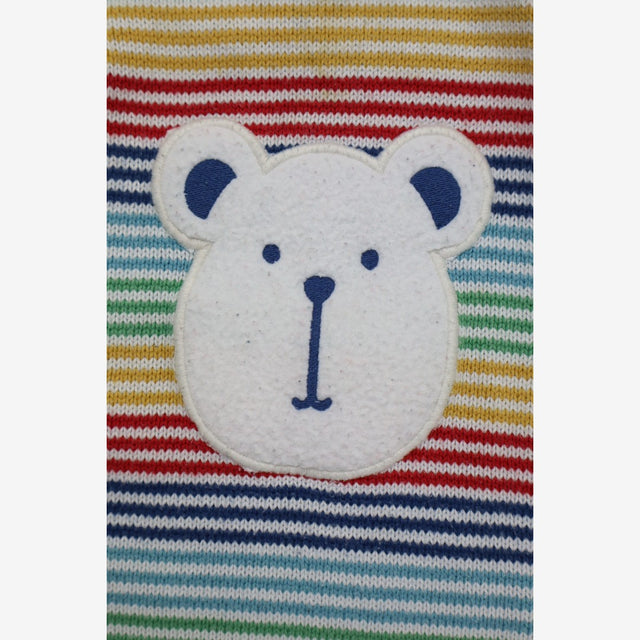 Romper Knit Bear Stripe with Teddy