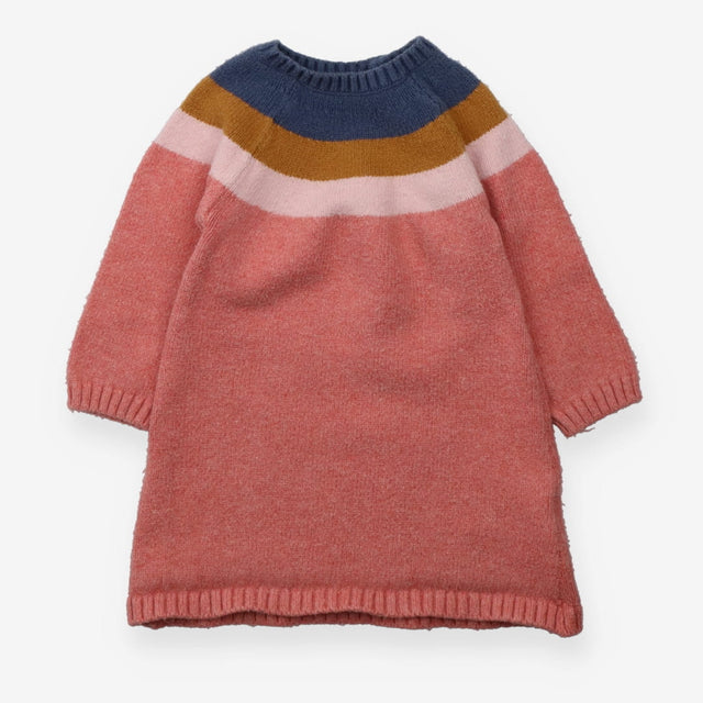 Sweater Dress Pink Blue and Tan