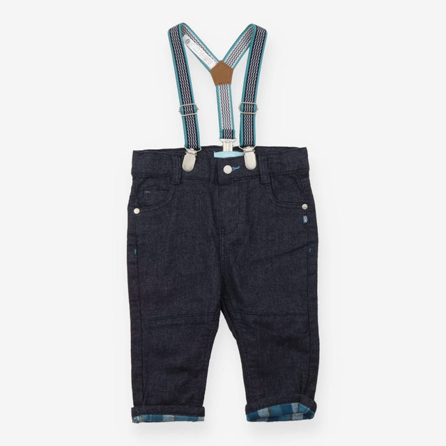 Navy Trousers with Suspenders