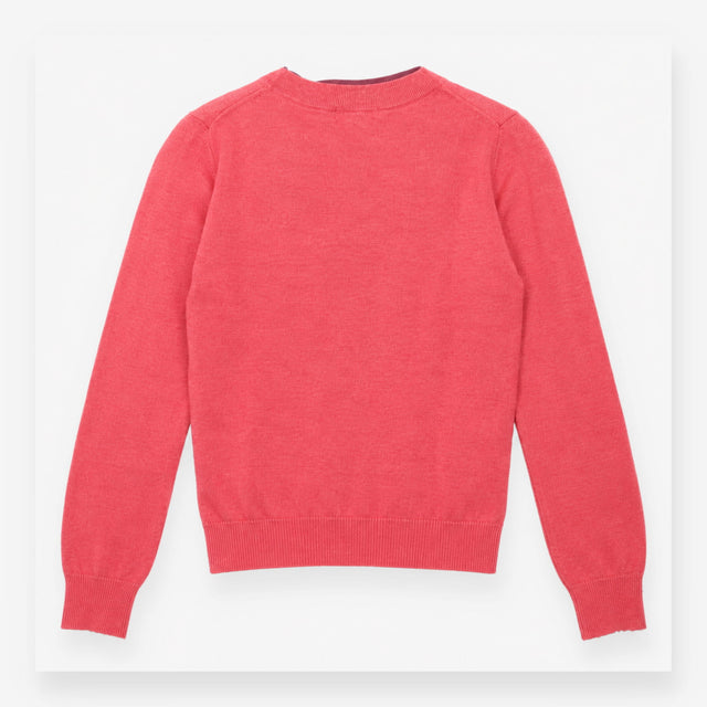 V Neck Cardigan Cashmere Blend Knitted Pink