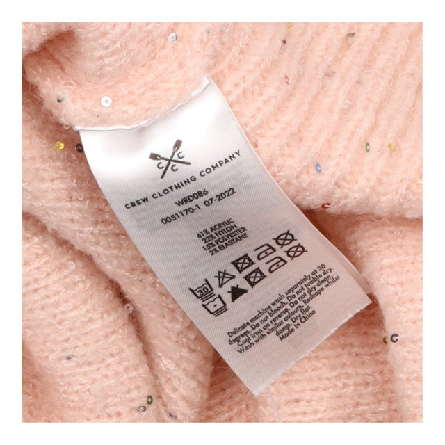 Jumper Pink Sequin Crew Neck Long Sleeve Knit