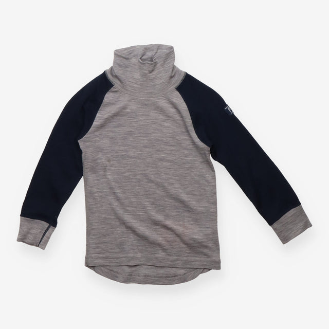 Navy and grey merino wool thermal top