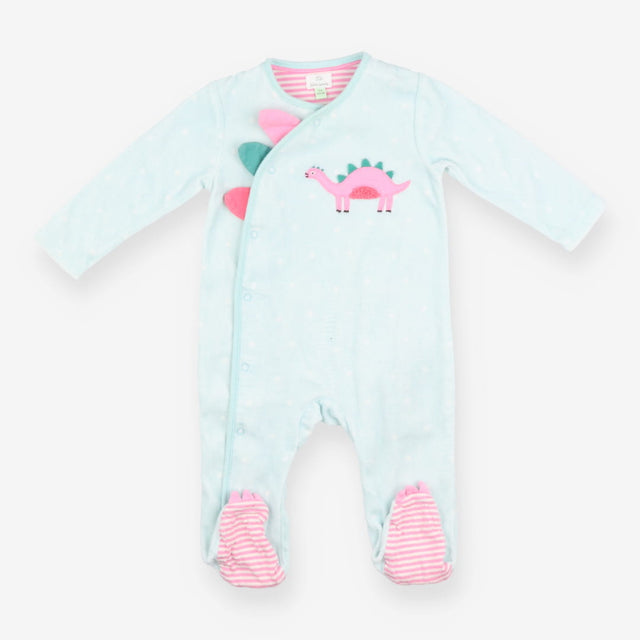 Sleepsuit velour Mint Dino Spikes